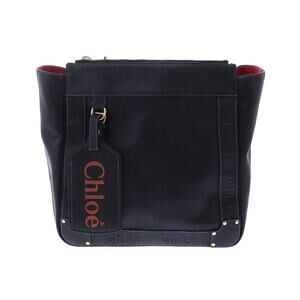 Chloe Eden Shoulder Bag Tote Black Calf leather Gold hardware Lambskin NWT